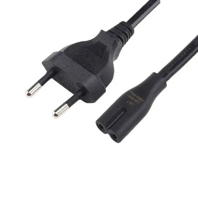 Για τη Ρωσία CE VDE ENEC AC Europ 2 Prong IEC C7 Ηλεκτρική πρίζα 2.5A 250V 2 Pin Eu Power Cord Καλώδια τροφοδοσίας