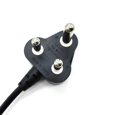 16A 250V 3Pin PVC Ινδία Σύρμα επέκτασης ρεύματος 1M μήκος OEM προσαρμοσμένο