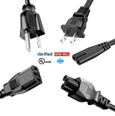7A-10A 125V αμερικανικό καλώδιο επέκτασης ισχύος με πρίζα Nema5-15P
